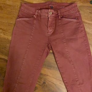 WHBM- The Skimmer Ankle Jeans - Red - Size 0